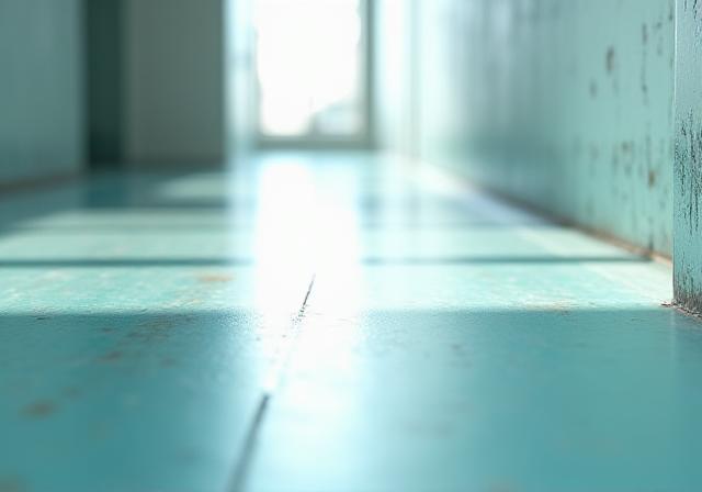 Detailaufnahme einer professionell gereinigten Bürooberfläche im Bauhaus-Stil